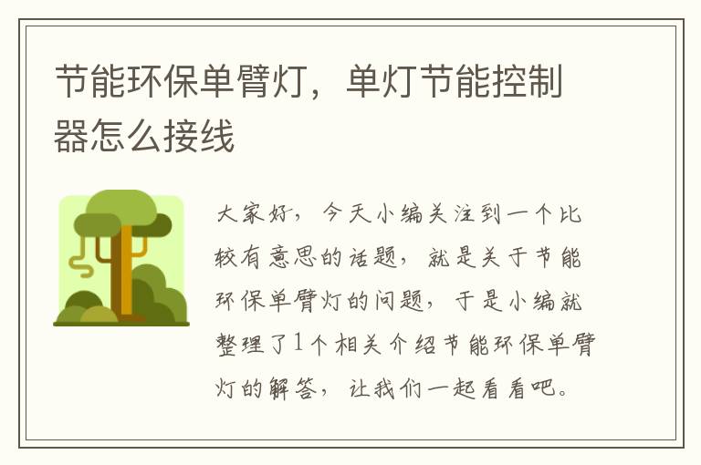 节能环保单臂灯，单灯节能控制器怎么接线