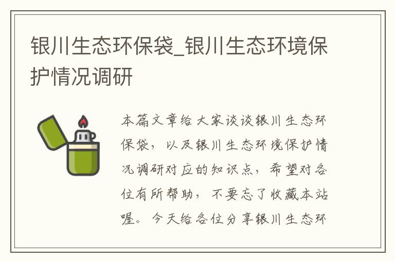 银川生态环保袋_银川生态环境保护情况调研